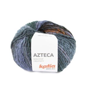 Katia-Azteca 7885-Azul Verdoso-Carmín- Naranja